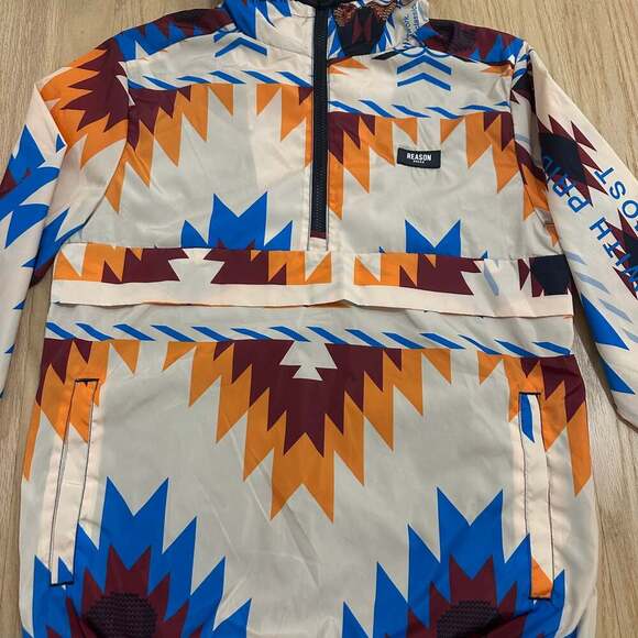 NEW! Reason Aztec Skull Anorak Windbreaker Hoodie Jacket - Picture 5 of 11